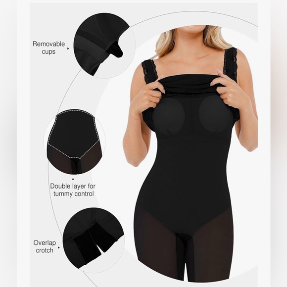 popilush Elegant Black Maxi Dress, with shapewear incorporated, size XL NWOT - Picture 2 of 3